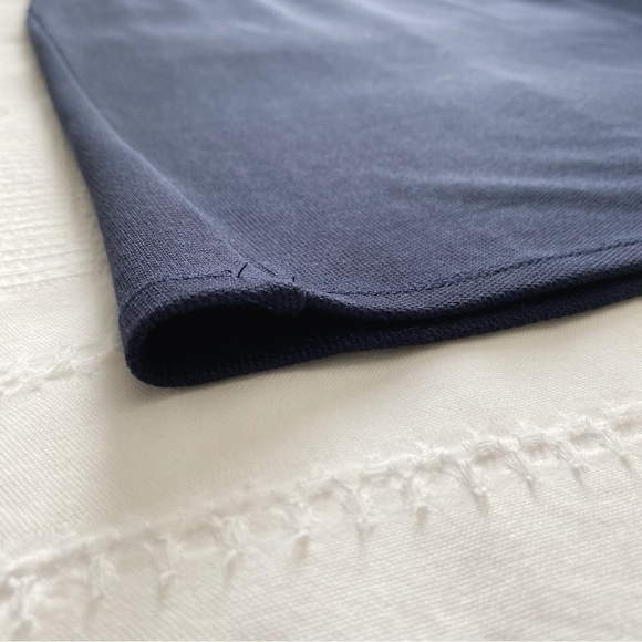 MAX MARA WEEKEND NAVY TEXTURED HIGH RISE SOFT KNIT PENCIL SKIRT - Picture 8 of 9